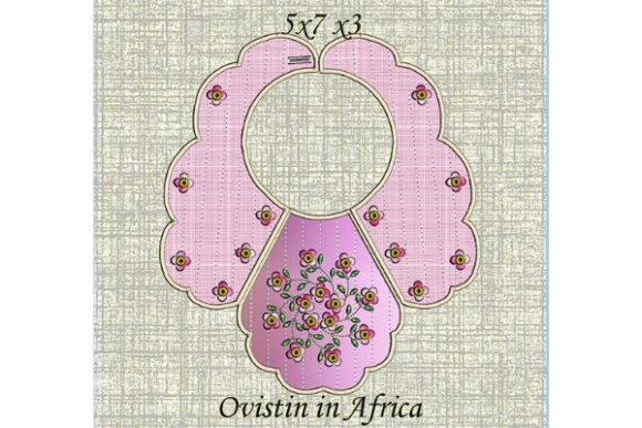 Adorable Pink Floral Baby Bib for Small Hoops