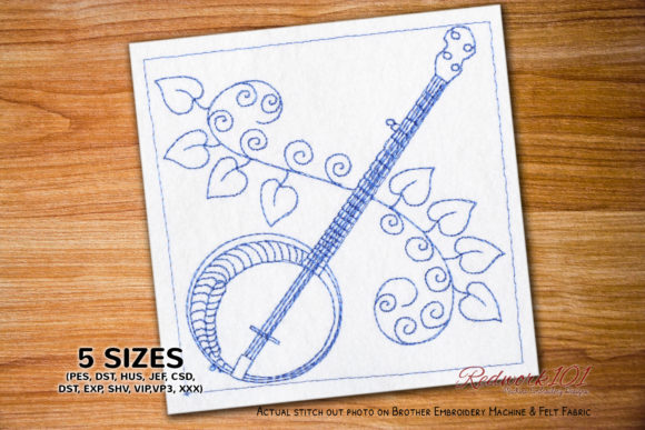Banjo String Instrument Embroidery Design Review