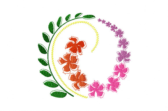 Dancing Flowers and Leaves Wreath