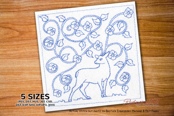 Deer with Abstract Floral Background