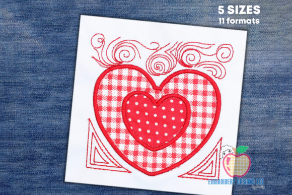 Double Floral Heart Applique