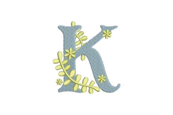 Floral Alphabet K: Elegant Monogram for Boutique Apparel