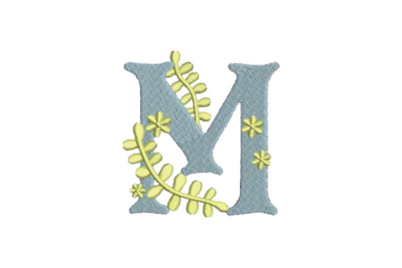 Floral Alphabet M: Elegant Monogram for Handmade Gifts