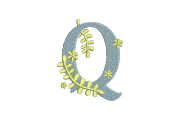 Floral Alphabet Q: Elegant Wedding Monogram