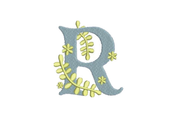 Floral Alphabet R: Elegant Monogram for Wedding & Baby Gifts