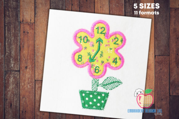Floral Wall Clock Applique