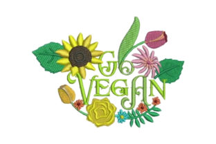 Go Vegan Embroidery Design
