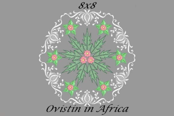 Green Pink Floral Quilt Block