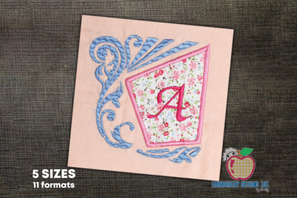 Letter A with Floral Frame