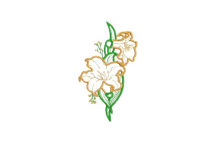 Orange Flowers Embellishment Outline