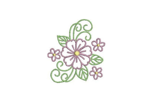 Purple Outline Flower